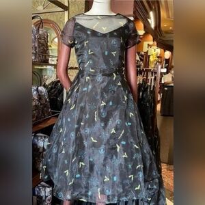 Disney Shop Haunted Mansion Dress Chiffon Retro Pinup Ghosts NwT XL
